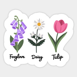 Foxglove Daisy Tulip Sticker